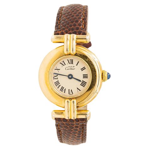 vermeil orologio donna must de cartier argento placcato quartz|cartier vermeil must value.